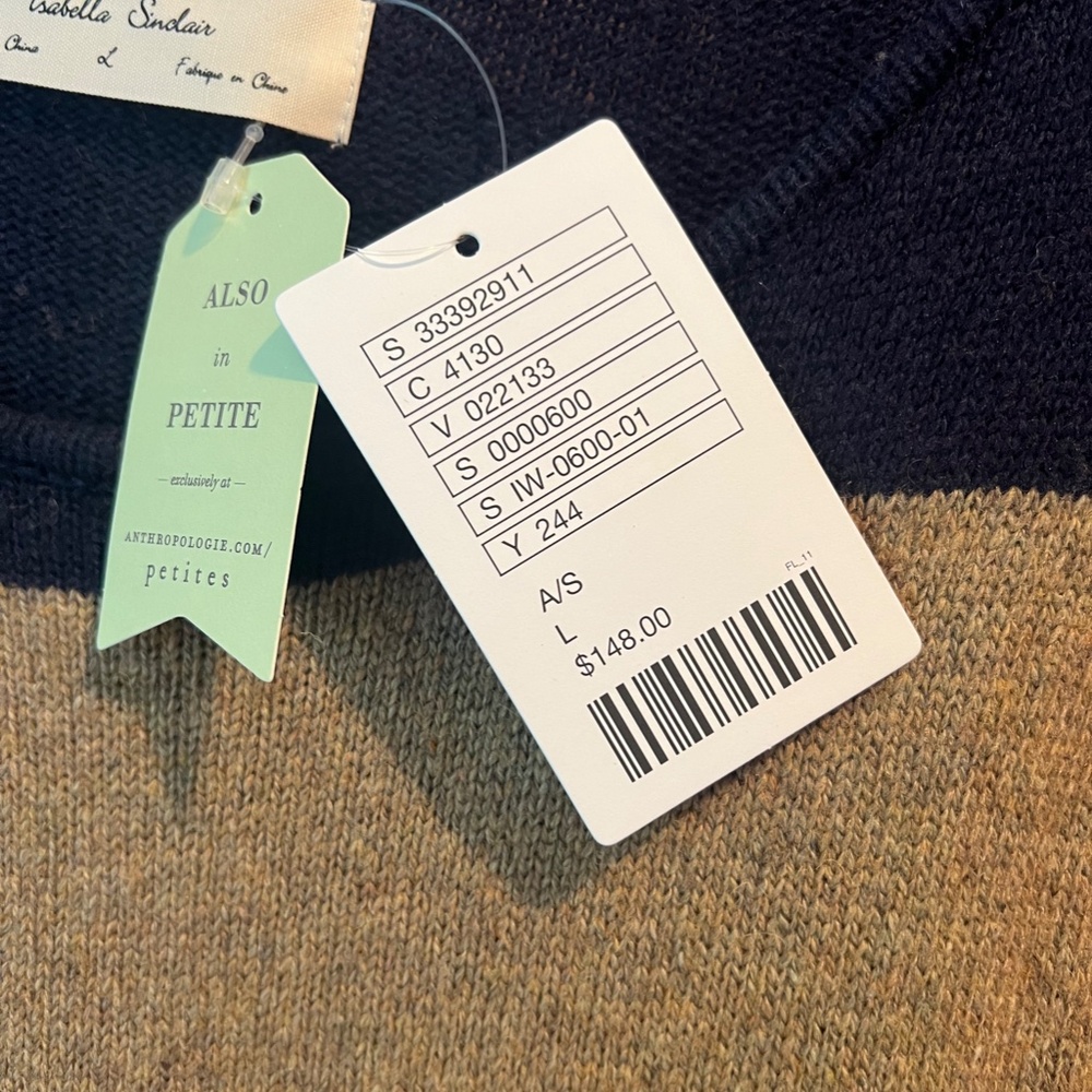 Anthropologie Isabella Sinclair Multi- colored Striped Sweater Dress Women's L - Picture 3 of 8